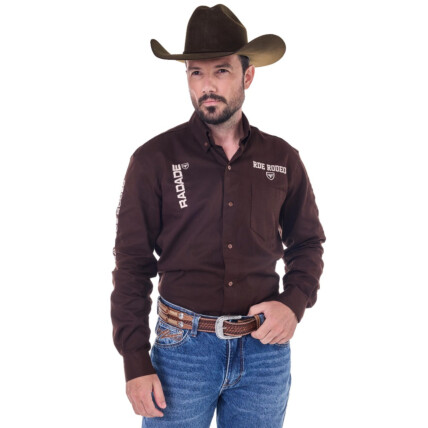 Camisa Radade Manga Longa RDE Rodeo cor Marrom - 2079