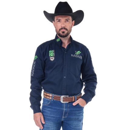 Camisa Radade Manga Longa Bordada VERT cor Marinho - 2070