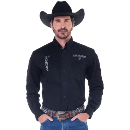 Camisa Radade Manga Longa RDE Rodeo cor Preto