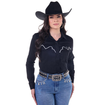 Camisete Radade Manga Longa Bordada CLOUD cor Preto - 2119