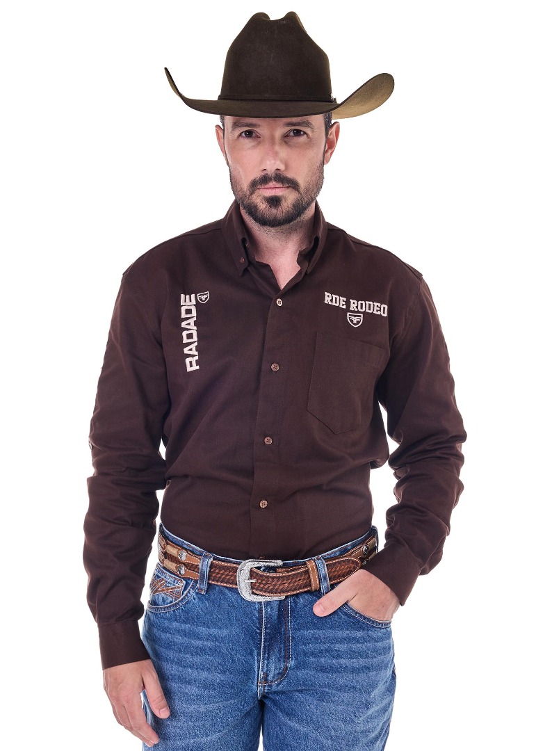 Camisa Radade Manga Longa RDE Rodeo cor Marrom - 2079
