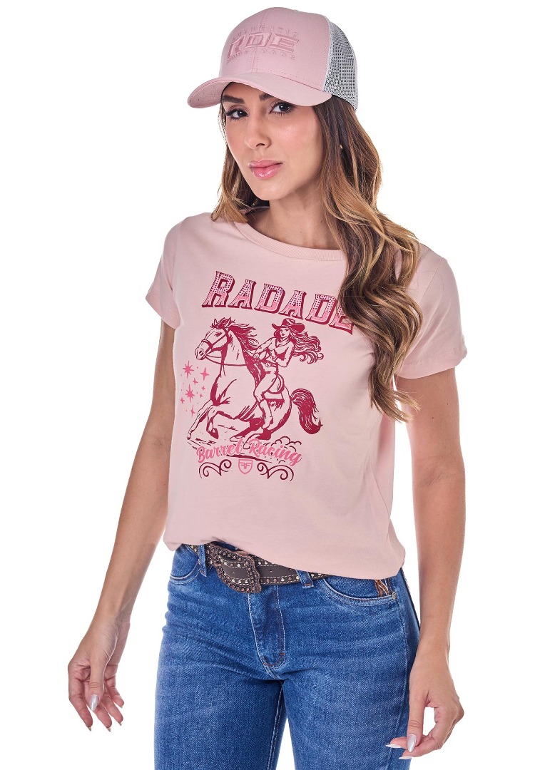 Camiseta Baby Look Radade cor Rosa - 2093