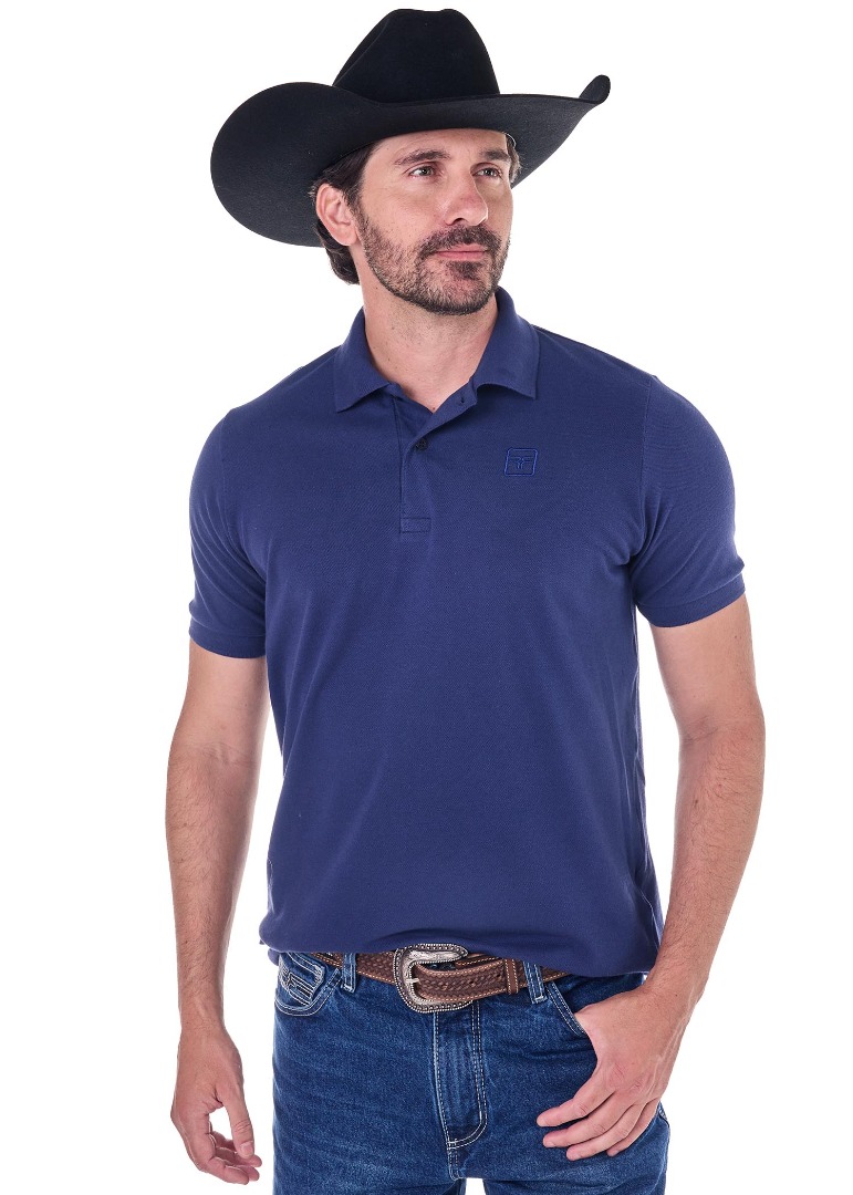 Polo Masculina Radade Lisa cor Azul Marinho - 2045