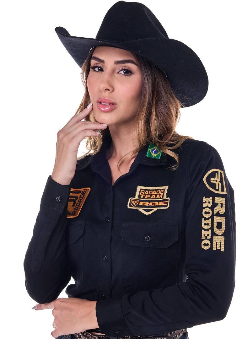 Camisete Radade Manga Longa Bordada BRUT cor Preto - 2084