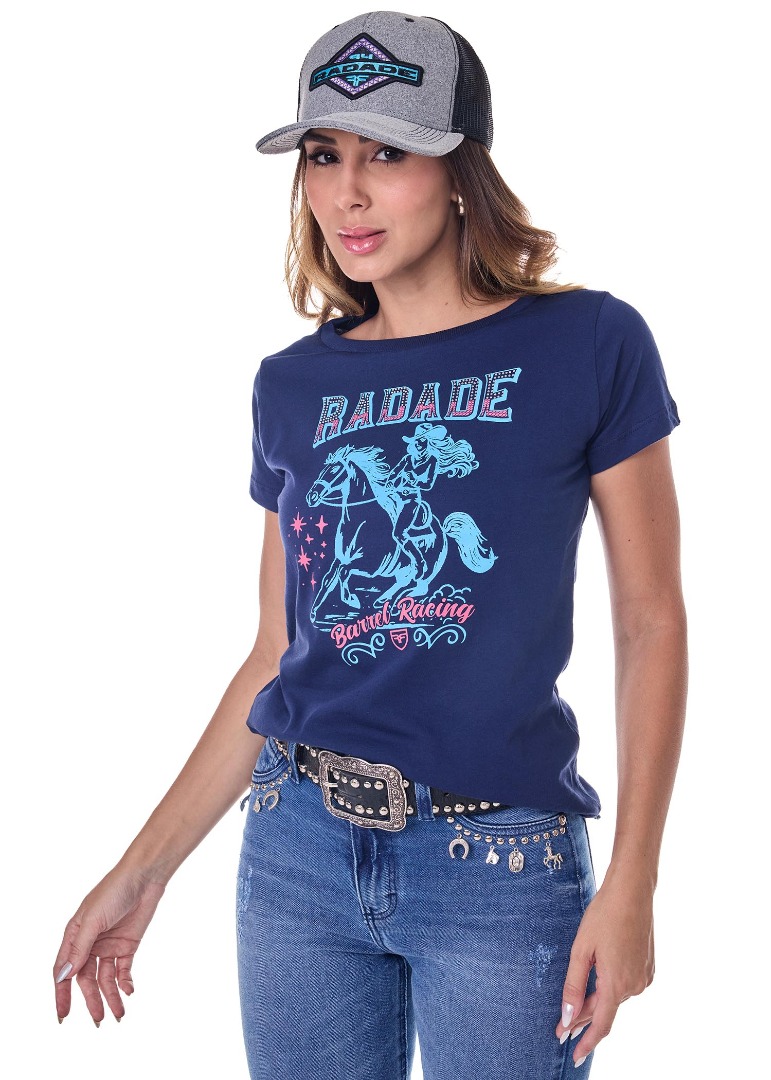 Camiseta Baby Look Radade cor Azul Marinho - 2089