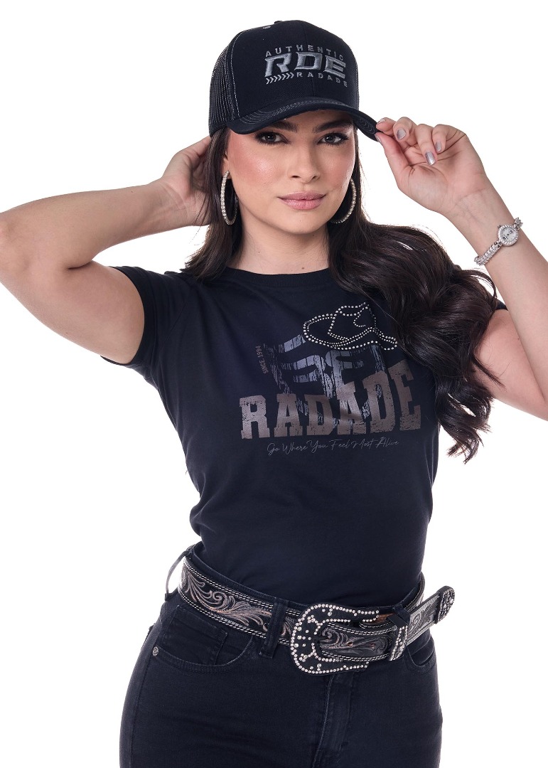 Camiseta Baby Look Radade cor Preto - 2087