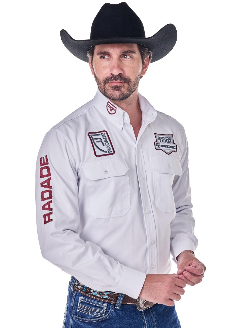 Camisa Radade Manga Longa Bordada BRUT cor Branco - 2086