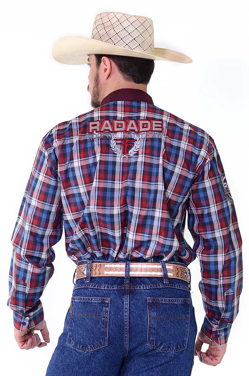 Camisa Masculina Radade MLXB Vinho e Marinho - 1269