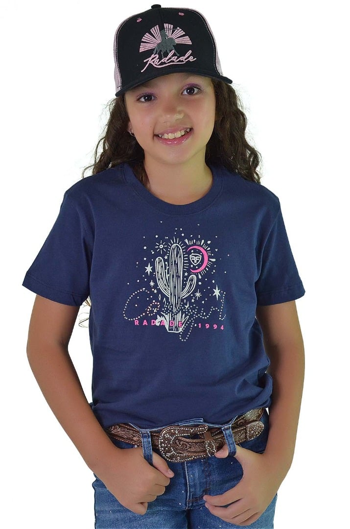Camiseta Infantil Feminina Radade Silk Azul - 1630