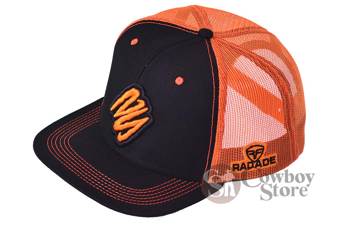 Boné Radade cor Preto com Tela Laranja  - 8158