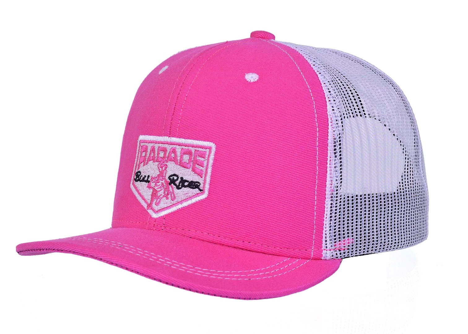 Boné Radade Infantil cor Rosa com lateral em Tela de Nylon Branco - 8277