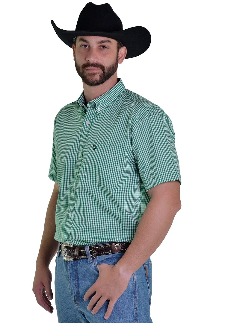 Camisa Radade Manga Curta Xadrez Fifty Verde - 1816