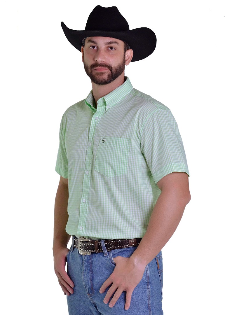 Camisa Radade Manga Curta Xadrez Fifty Verde - 1813