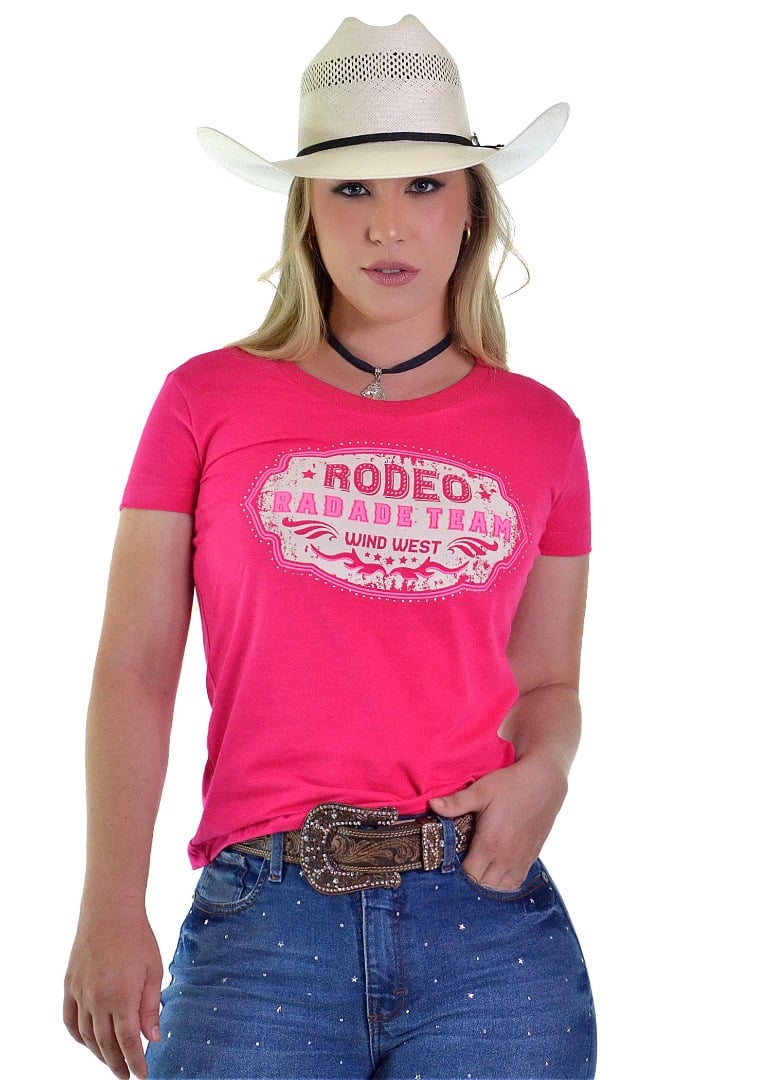 Baby Look Radade cor Pink com Strass - 1712