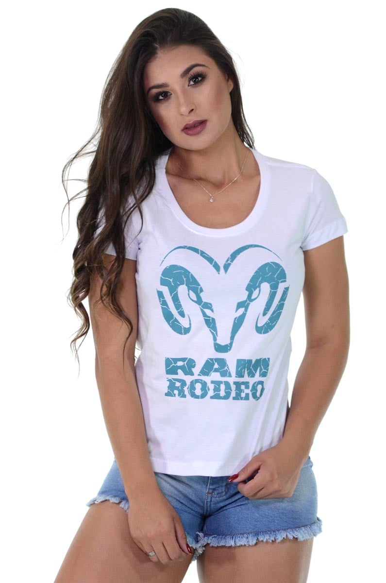 Baby Look Radade RAM Rodeo cor Branca - 1199