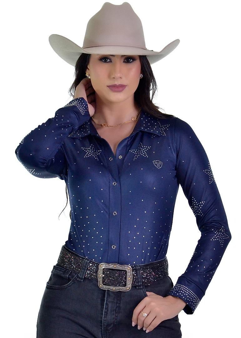 Body Radade Manga Longa Stars cor Marinho - 1730