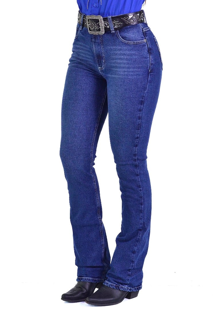Calça Jeans Feminina Cowboy ST Lycra Boot Cut Azul