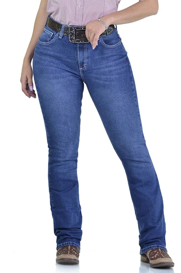 Calça Jeans Feminina Cowboy ST Lycra Boot Cut Azul