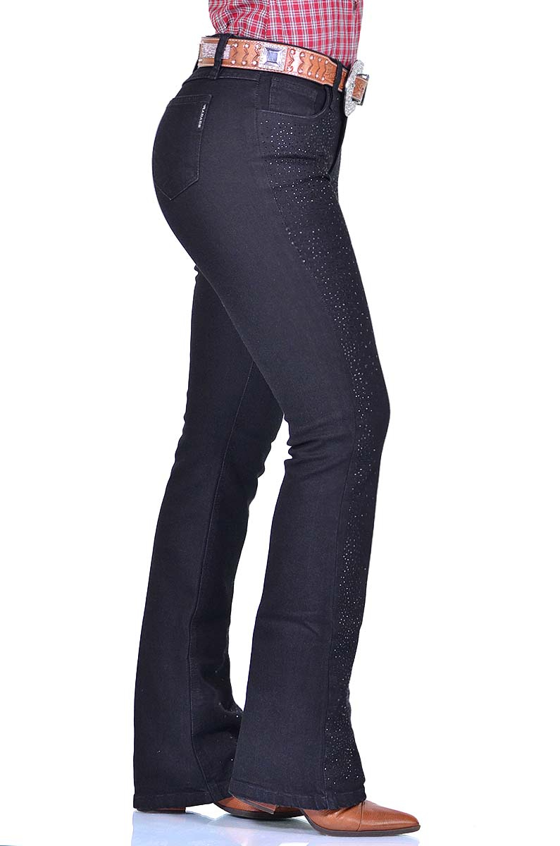 Calça Jeans Feminina Radade CF Lycra Black Strass