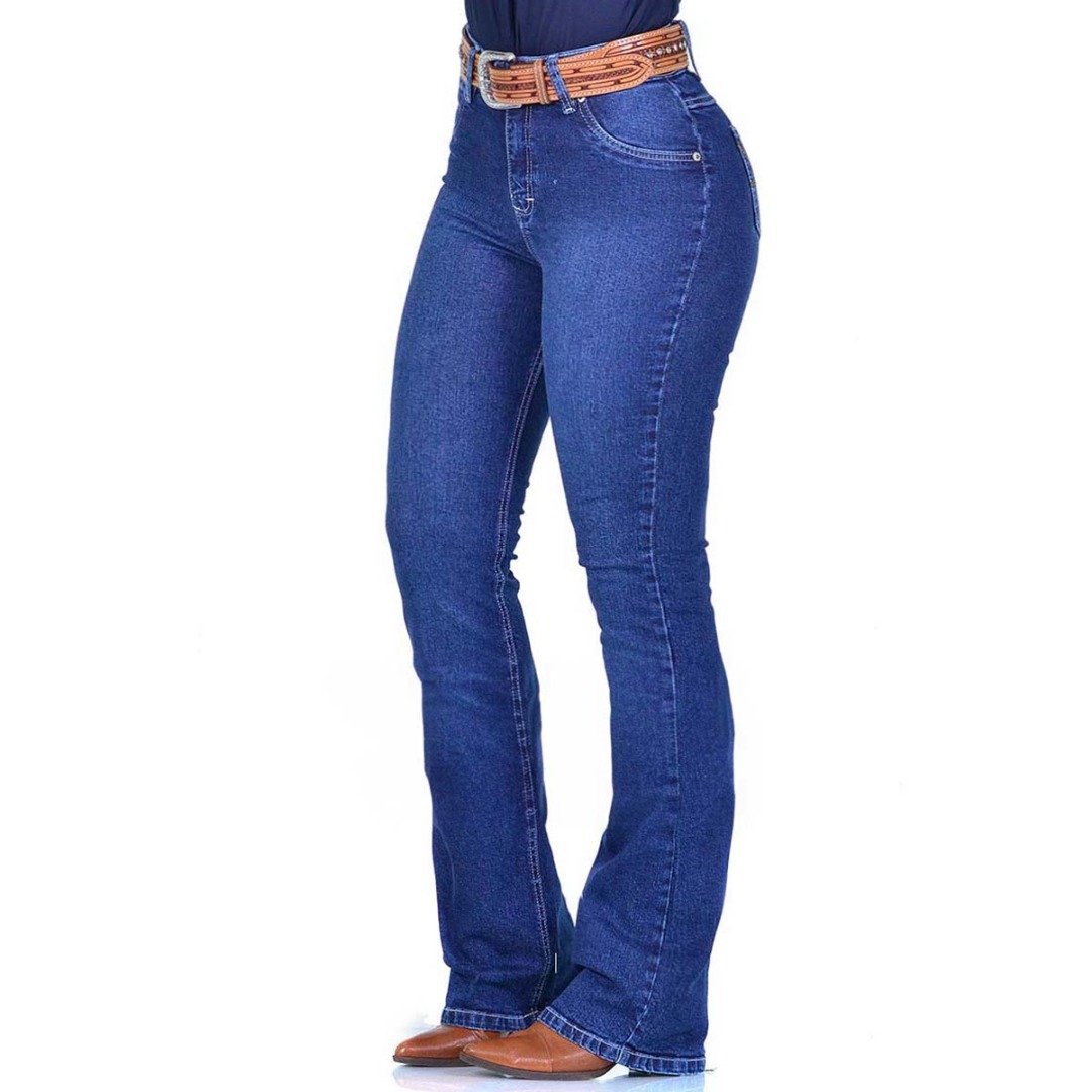 Calça Jeans Feminina Radade Lycra Bordada Pocket