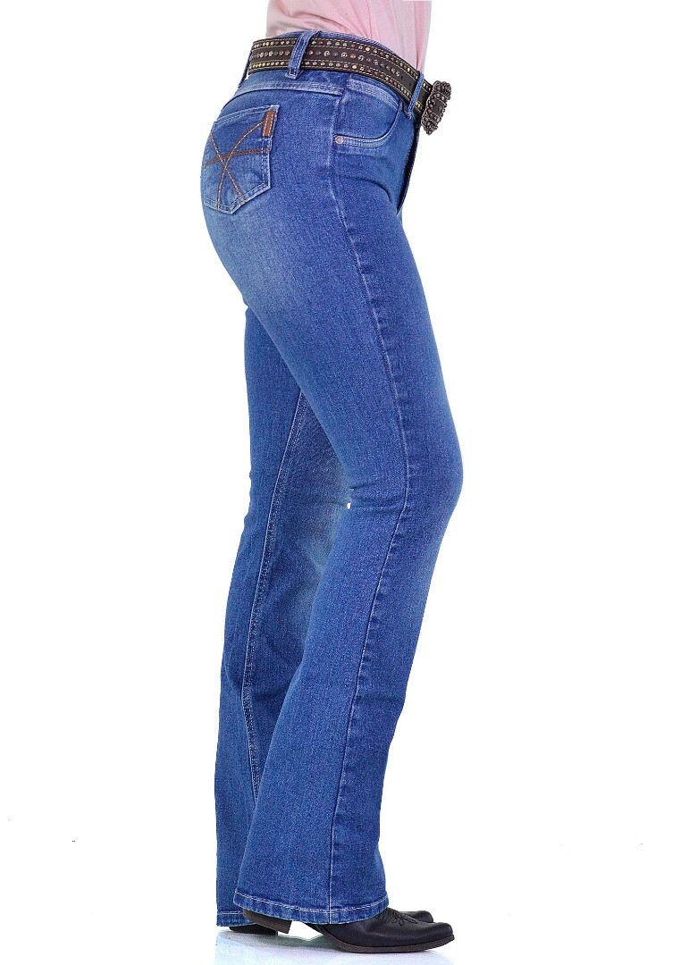 Calça Jeans Feminina Radade Lycra Bordada Pocket