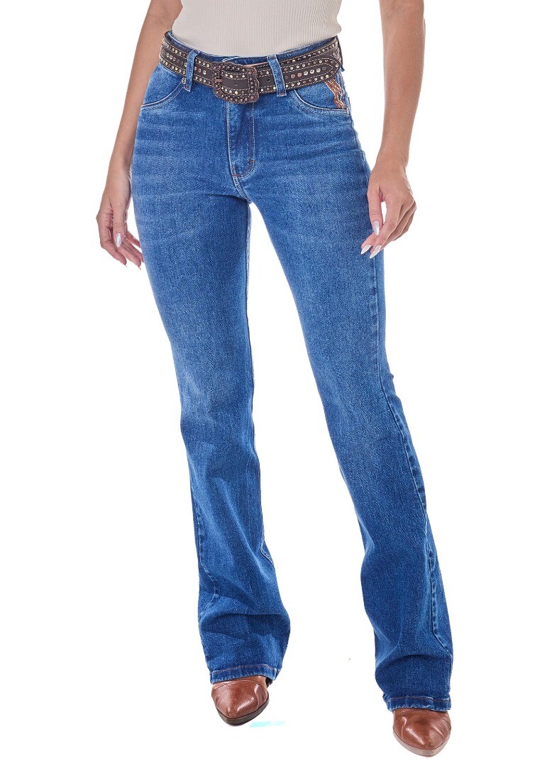 Calça Jeans Feminina Radade Lycra R Bord Gold