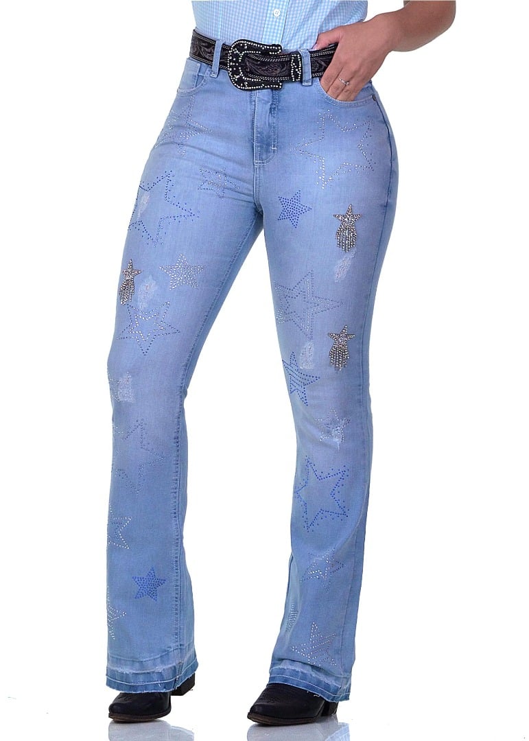 Calça Jeans Radade CF Lycra Delave Silver Stars