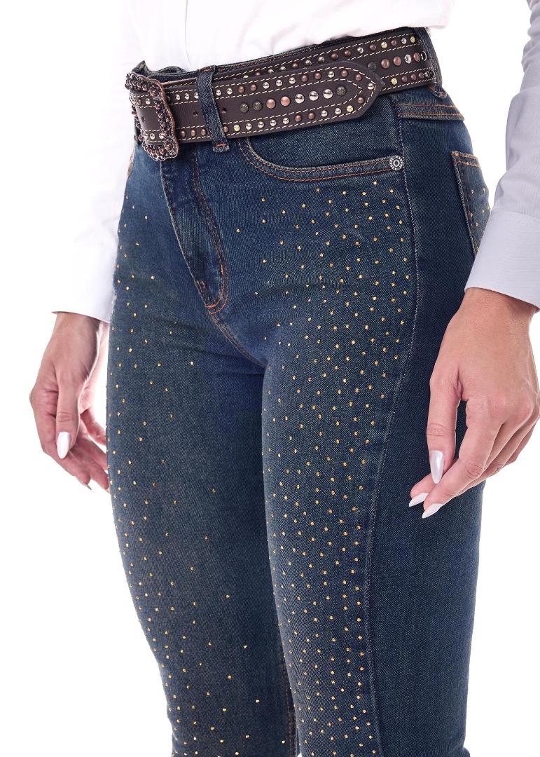 Calça Radade Lycra Gold Strass Dourado