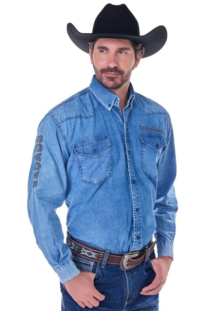 Camisa Radade Manga Longa SB Jeans Masculina Country 100% Algodão - 2156