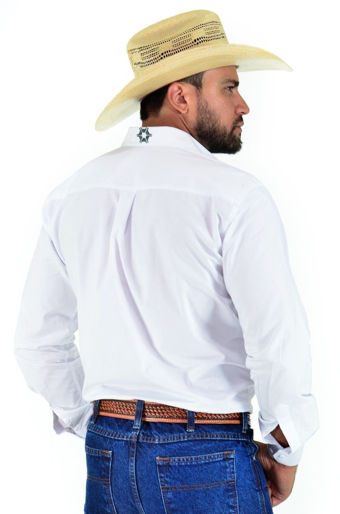 Camisa Cowboy ST Manga Longa Bordada Agronomia Branca - 0718