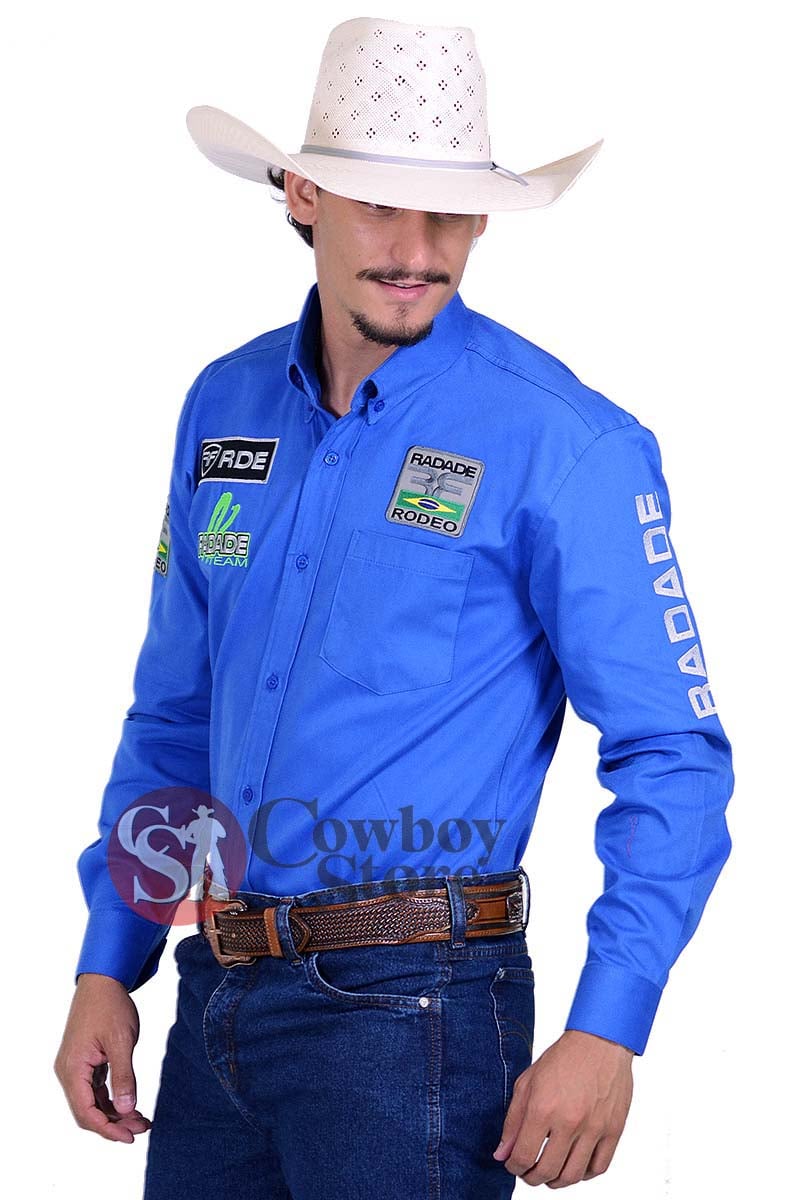 Camisa Manga Longa Bordada RDE Rodeo cor Royal - 1361