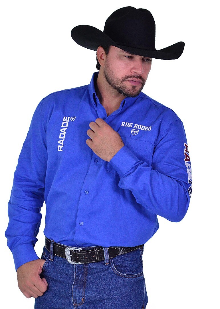 Camisa Manga Longa Bordada RDE Rodeo cor Royal - 2177
