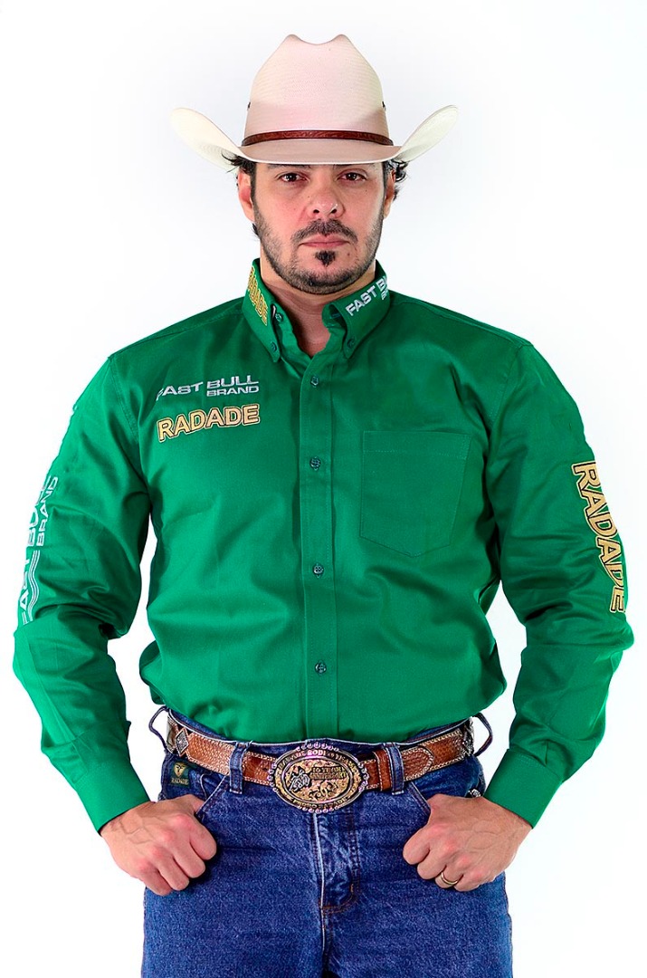 Camisa Masculina Radade Manga Longa Bordada Brands Verde - 1070