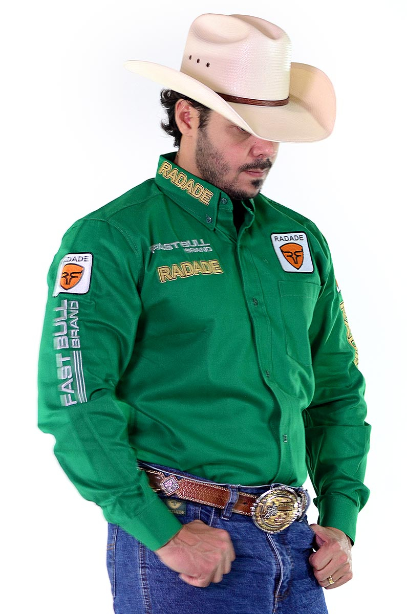 Camisa Masculina Radade Manga Longa Bordada Brands Verde - 1070