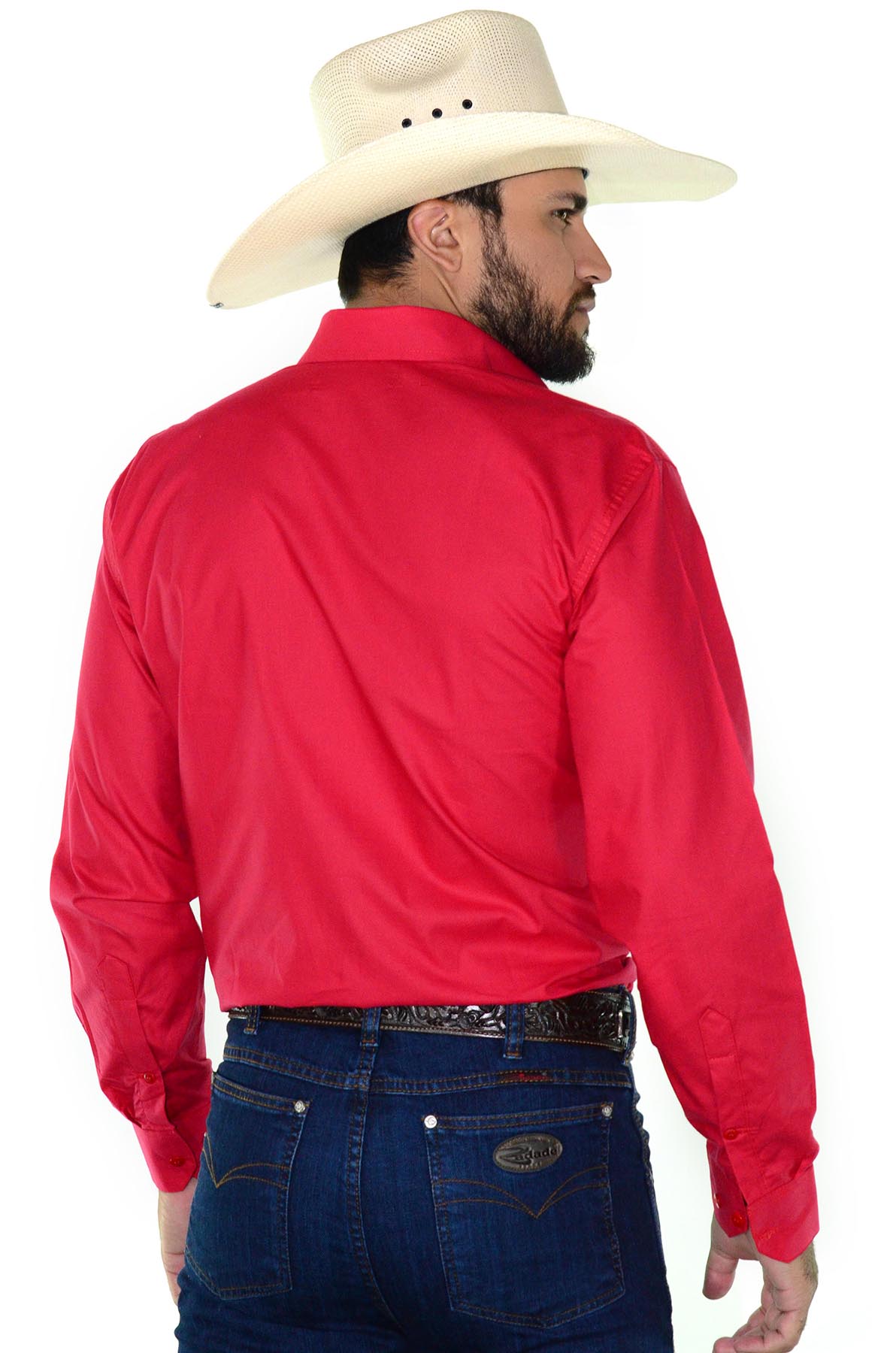 Camisa Masculina Radade Manga Longa Lisa Vermelha 0559