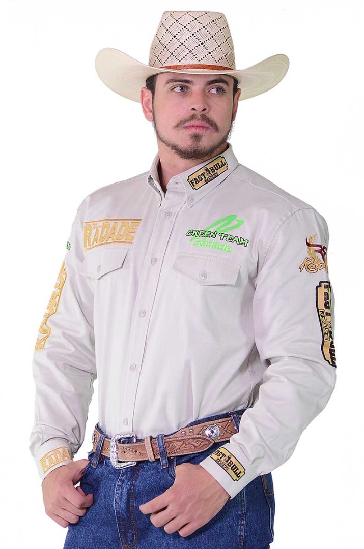 Camisa Masculina Radade ML Green Team - Bege - 0592