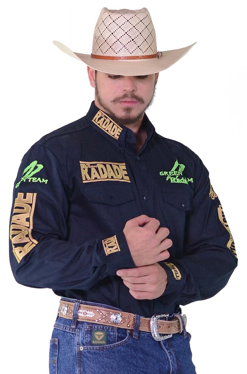 Camisa Masculina Radade ML Green Team Marinho-0594
