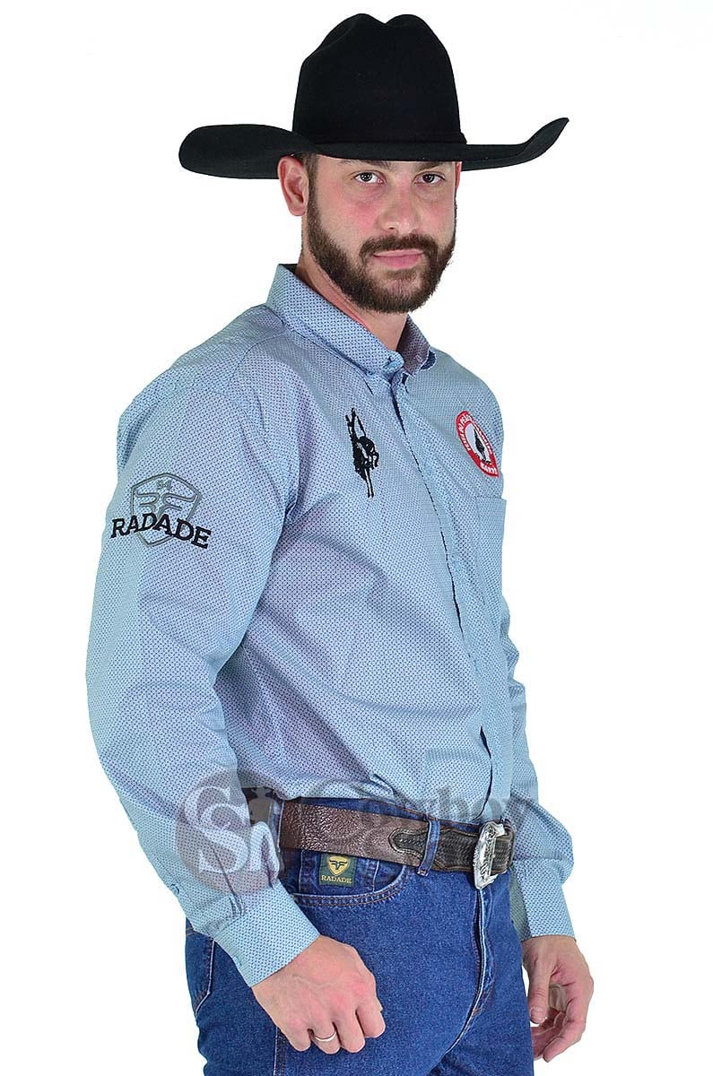 Camisa Radade Barretos Manga Longa Print Azul  - B258