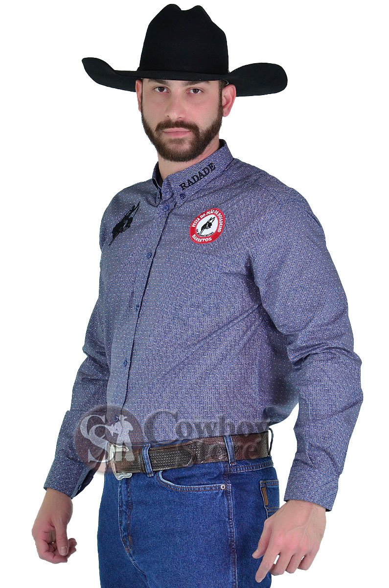 Camisa Radade Barretos Manga Longa Print Marinho  - B260