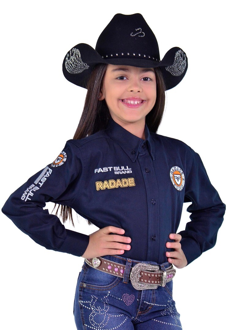 Camisa Radade Infantil EleEla Manga Longa Brands Marinho - 1956