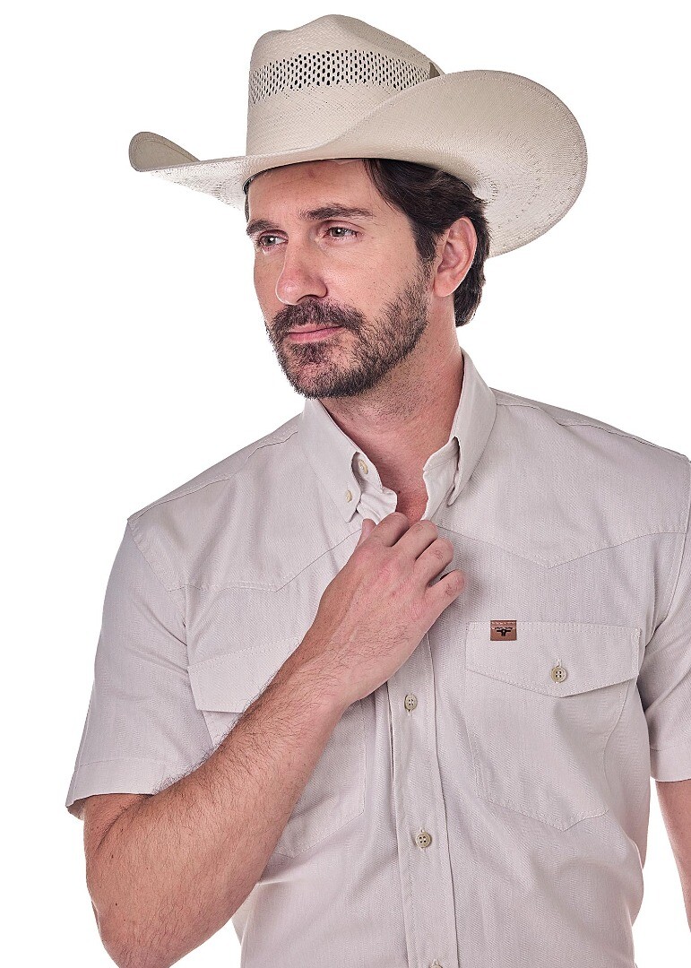 Camisa Radade Manga Curta 2B Texas cor Bege - 2190