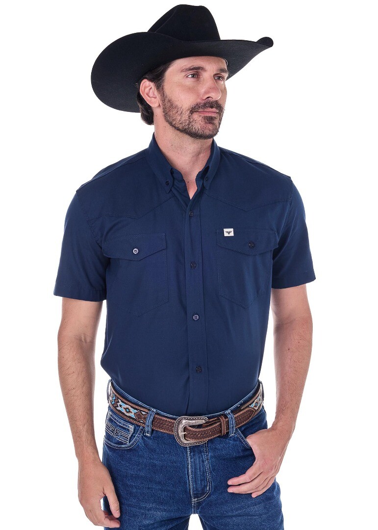Camisa Radade Manga Curta 2B Texas cor Marinho - 2132