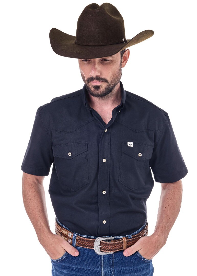 Camisa Radade Manga Curta 2B Texas cor Preto - 2133