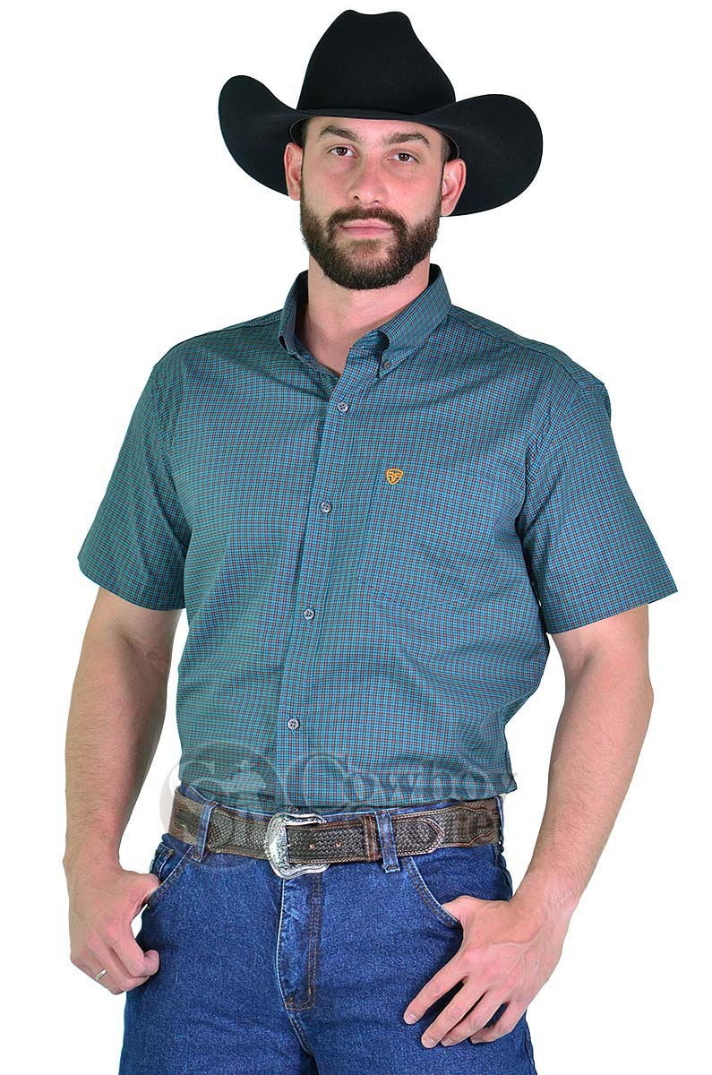 Camisa Radade Manga Curta Xadrez Verde - 1500