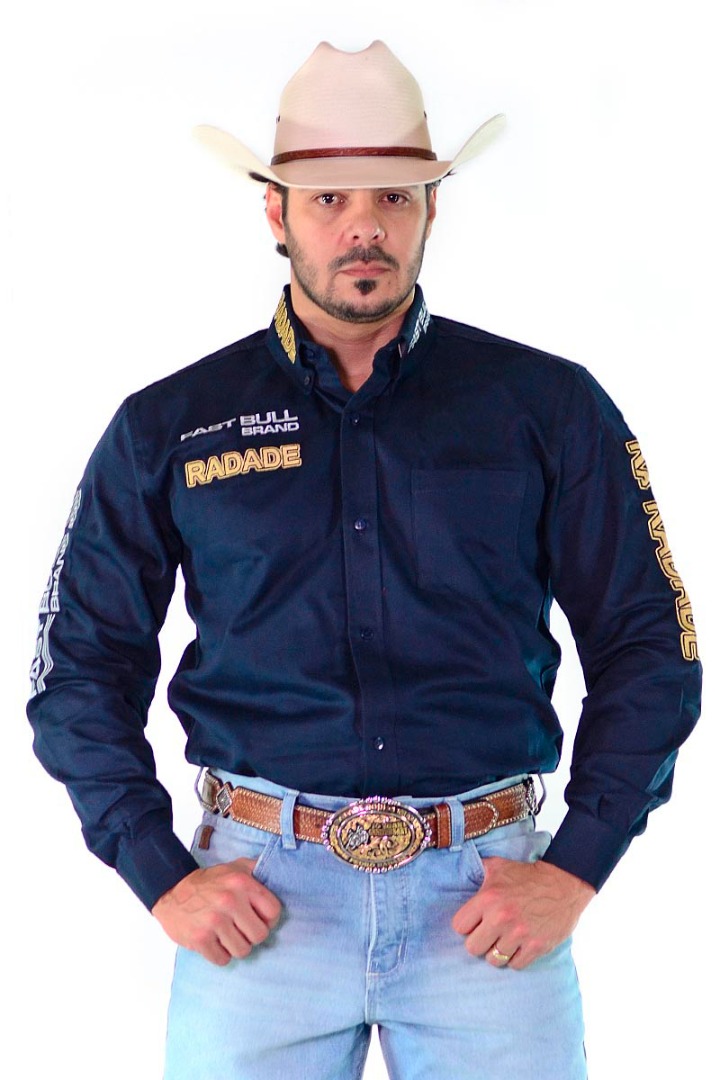 Camisa Radade Manga Longa Bordada Brands Marinho - 1069