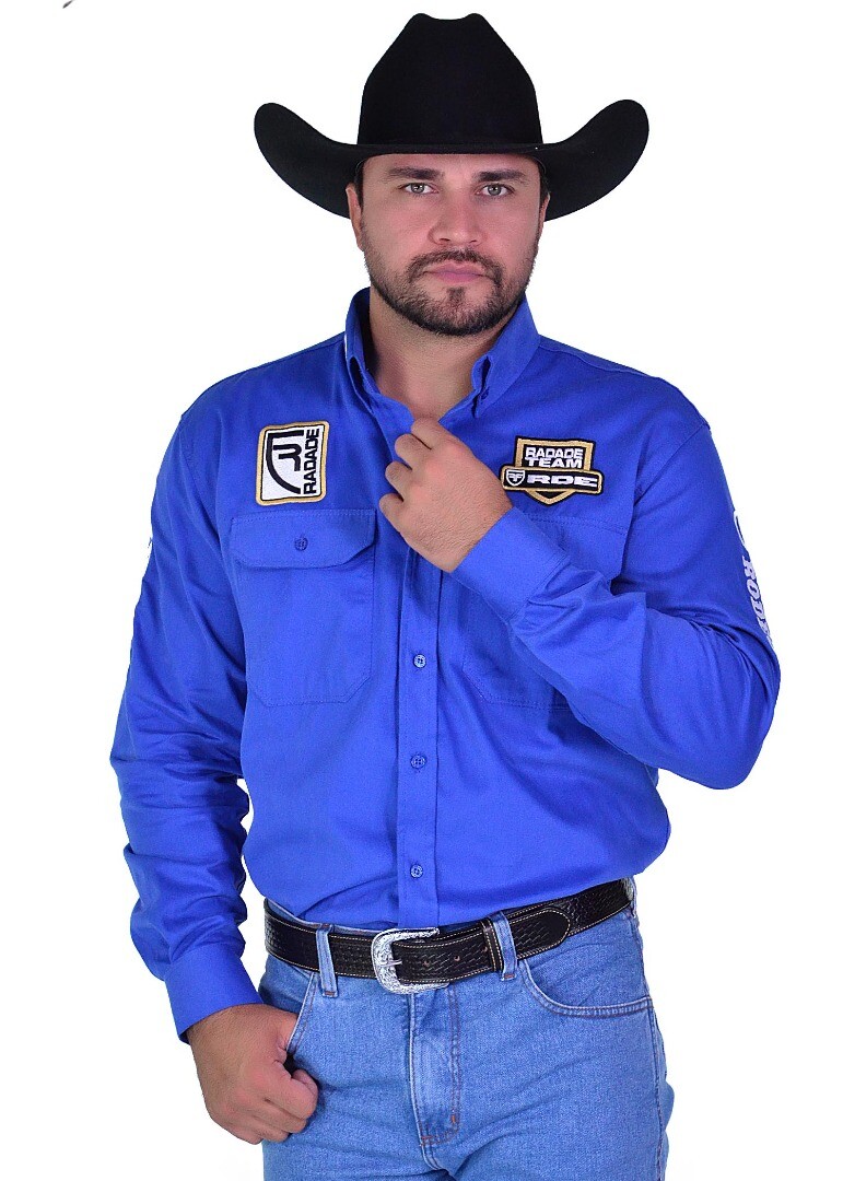 Camisa Radade Manga Longa Bordada BRUT cor Royal - 2181