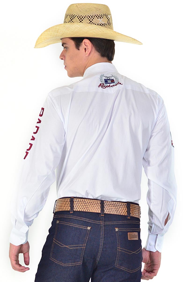 Camisa Radade Manga Longa Bordada Classic Branca - 0827