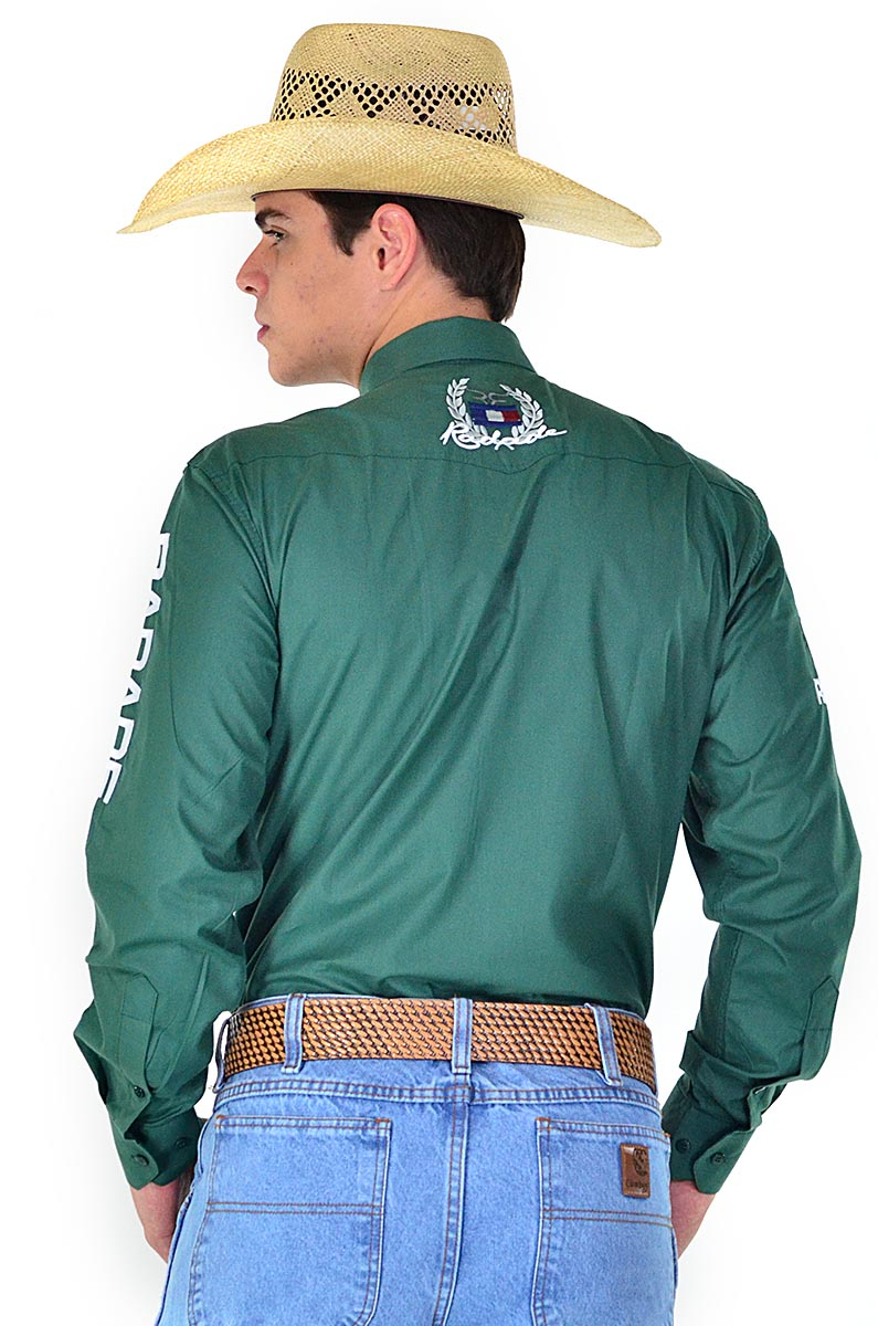 Camisa Radade Manga Longa Bordada Classic Verde- 0833