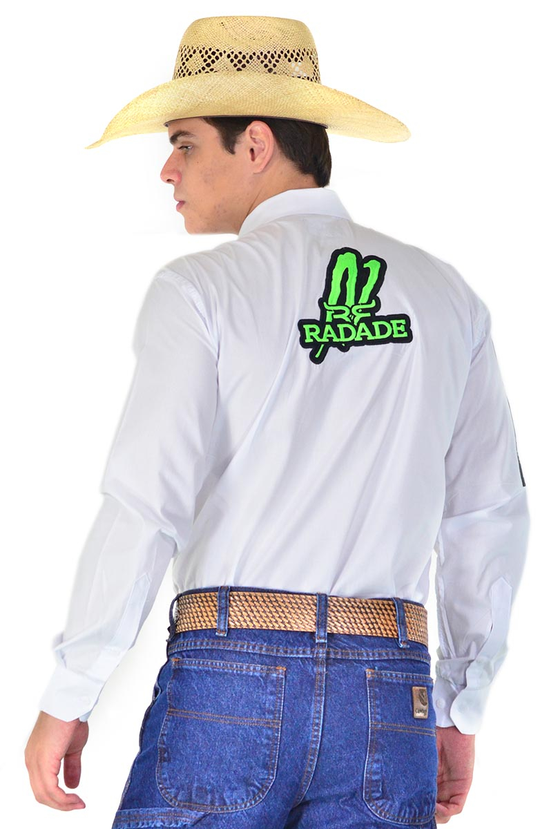 Camisa Radade Manga Longa Bordada Energy RDE Branca - 0871