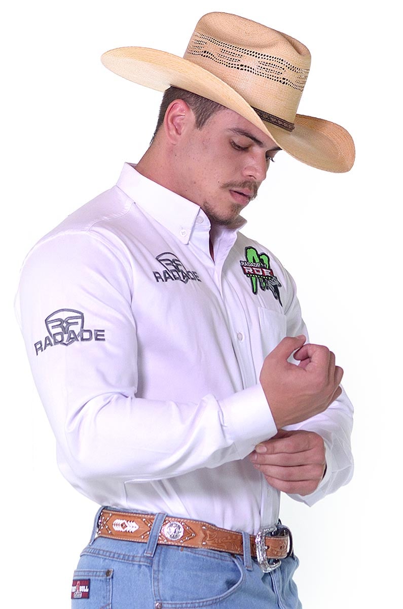 Camisa Radade Manga Longa Bordada Green Bull cor Branca - 1221